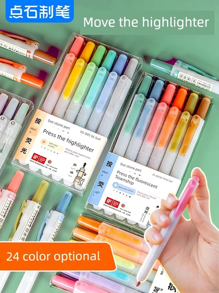 Fluoresan Renkli Kalem - 3'lü Set - Fluoresan Sarı + Su Mavisi + Elma Yeşili - Resim 2