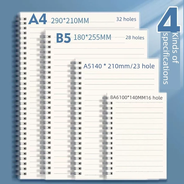 A5 Orta Kalın Boş Defter - 5 Adet - 80 Yaprak - 160 Sayfa - 3