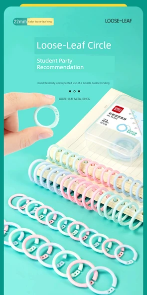 Delikli Sırt Kırtasiye Halkası - Plastik Karışık 15mm - 50 Adet - Mavi - 7