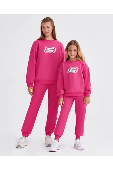 G Lw Fleece Crew Neck Sweatshirt Büyük Kız Çocuk Pembe Sweatshirt Sk232073-602