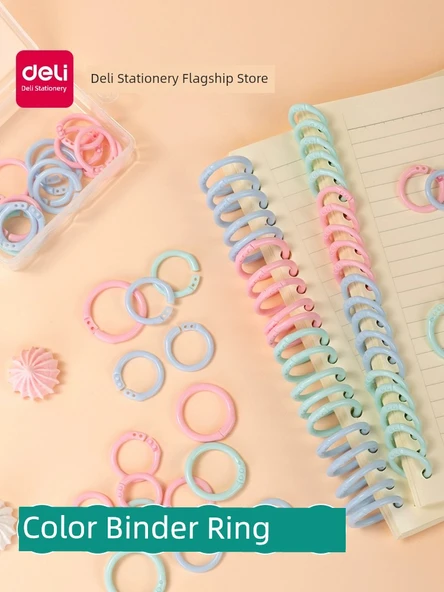Delikli Sırt Kırtasiye Halkası - Plastik Karışık 22mm - 25 Adet - Pembe - 2