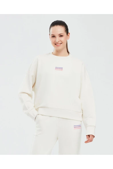 Essential W Crew Neck Sweatshirt Kadın Beyaz Sweatshirt S232241-102