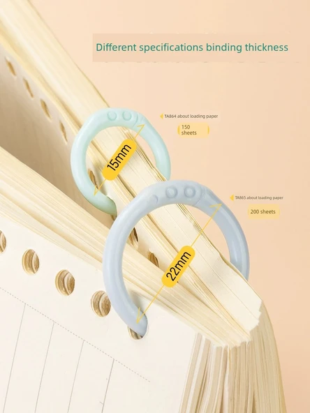 Delikli Sırt Kırtasiye Halkası - Plastik Karışık 15mm - 50 Adet - Yeşil - 3