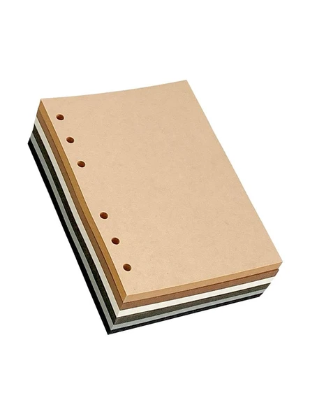 A6 Gevşek Yaprak İç Çekirdek Retro 6 Delik Yenileme Defteri - Açık Gri Egzotik Çiçek - 50 Sayfa - Resim 6