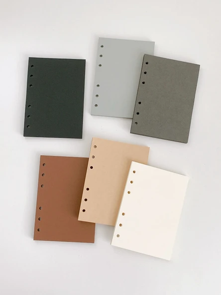 A6 Gevşek Yaprak İç Çekirdek Retro 6 Delik Yenileme Defteri - Açık Gri Egzotik Çiçek - 50 Sayfa - Resim 2