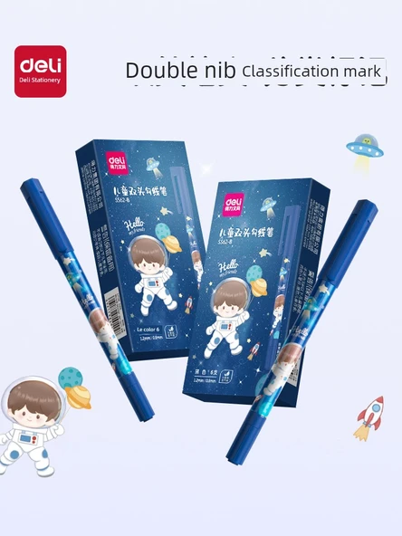 Çift Uçlu Çizim Kalemi - 12 Adet - Siyah - Aerospace Junior - 2