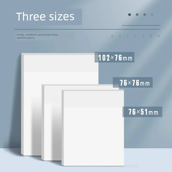 Şeffaf Yapışkan Notlar - Büyük 3 Paket + Orta 3 Paket (2 jel kalem) - 5