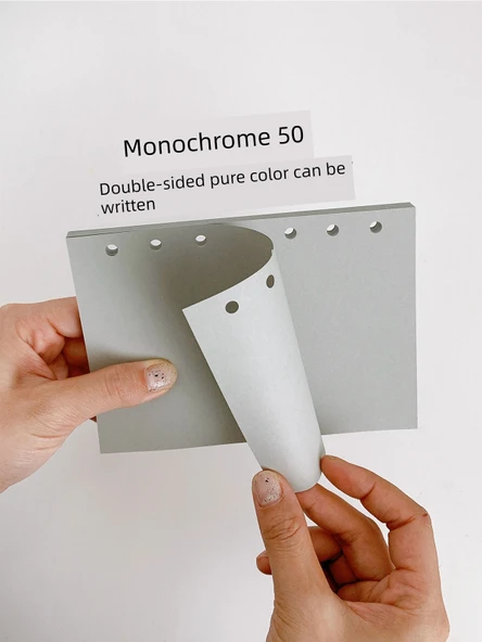 A6 Gevşek Yaprak İç Çekirdek Retro 6 Delik Yenileme Defteri - Açık Gri Egzotik Çiçek - 50 Sayfa - Resim 12