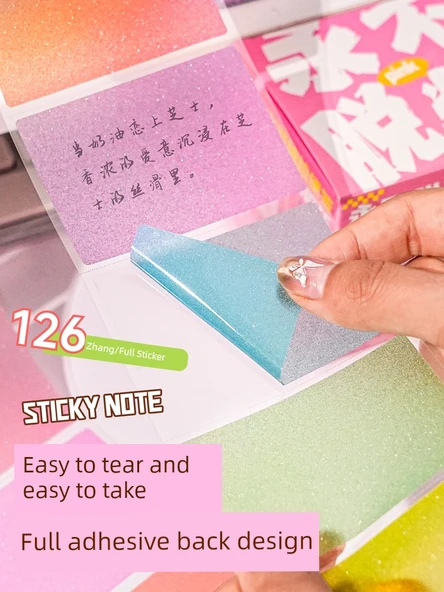 Şeffaf Çekilebilir Yapışkan Notlar - 1 Paket Asla Toz 126 Yaprak - 4