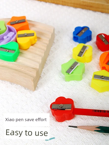 Küçük Boy Mini Kalemtraş - 10'lu Paket Rastgele Şekil Renk - 5
