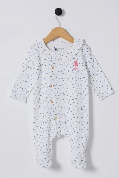 Lenaca U.s Polo Bebek Tulum Usb2435 Beyaz-mavi ürün görseli 1