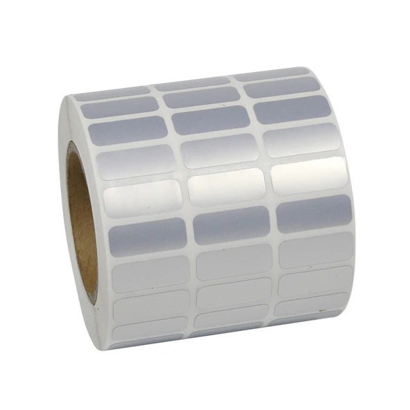 PET Gümüş Kağıt Etiketi - 30x10mm - Mat - 3000 Etiket - 3 Sıra - 3