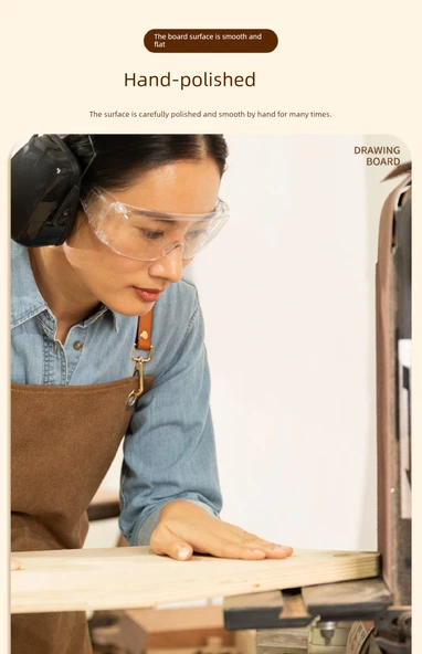 Taşınabilir Ahşap Sanat Resim Tahtası - 4K Katı Resim Tahtası + 8K Eskiz Kağıdı + Maskeleme Yapıştırıcı - 9