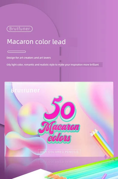 Macaron Serisi 12 Renkli Kalem Seti - Kutulu - 7