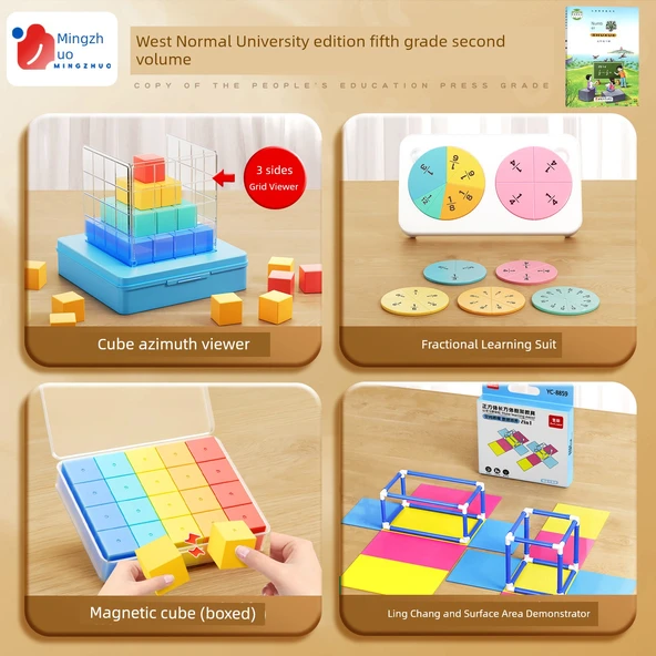 5. Sınıf Matematik Öğretim Araçları Seti - Batı Normal Üniversitesi - 4 Parça