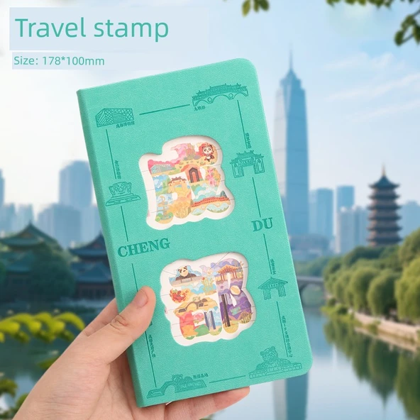A6 Şehir Pul Koleksiyonu Defteri - Chengdu - İki Paket