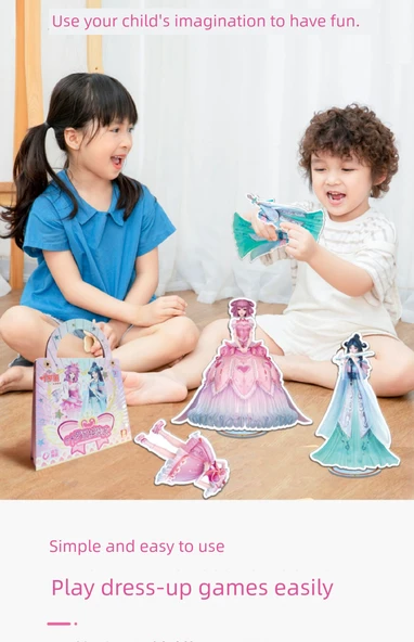 Prenses Manyetik Çıkartmalar Seti - Peri Luo Li ve Prenses Buz - 4 Yaprak - 10