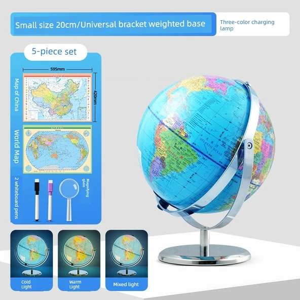AR Dünya Küresi 20cm Şarjlı Lamba Öğrenci AR (Kurulum Gerektirmeyen Ağırlık Tabanı) - Model 2