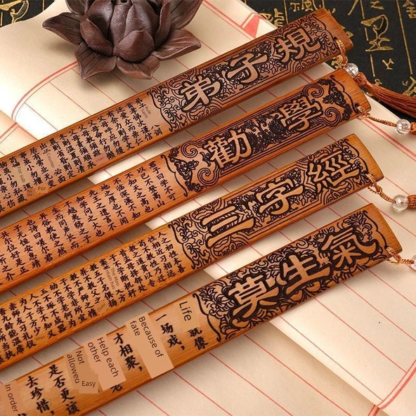 Bambu Öğretim Cetveli - Motto Kurallar Kare Daire Yapamaz - Kalın Ölçekli - 3