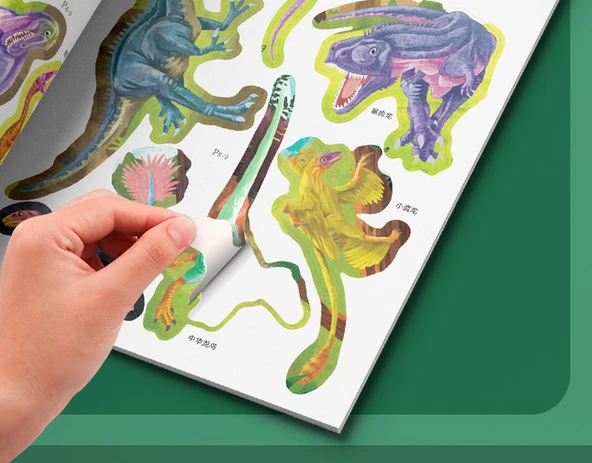 Çocuklar için Dinozor Bilişsel ve Dinozor Çıkartmaları Kitap Seti - 11