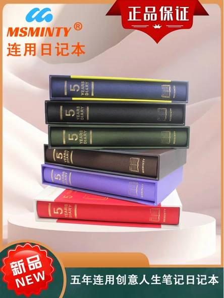 5 Yıl Sürekli Kullanım A5 Defter - Denizaltı Mavisi + Ahşap Kutu - 2