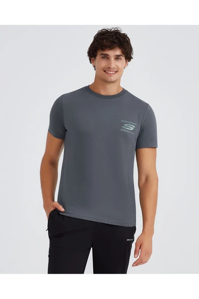 M Graphic Tee Crew Neck T-shirt Erkek Gri Tshirt S232339-040