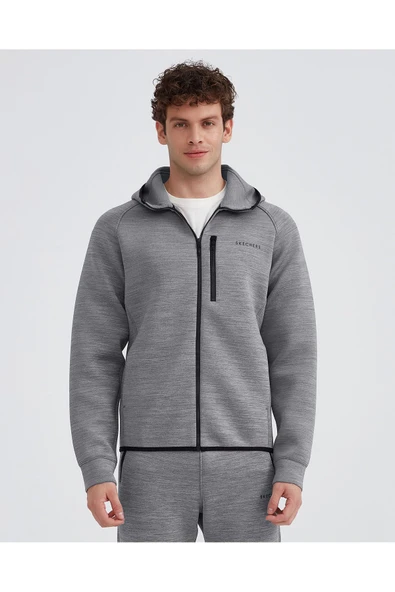 M Scuba Coll. Full Zip Hoodie Sweatshirt Erkek Gri Fermuarlı Eşofman Üstü S231463-035
