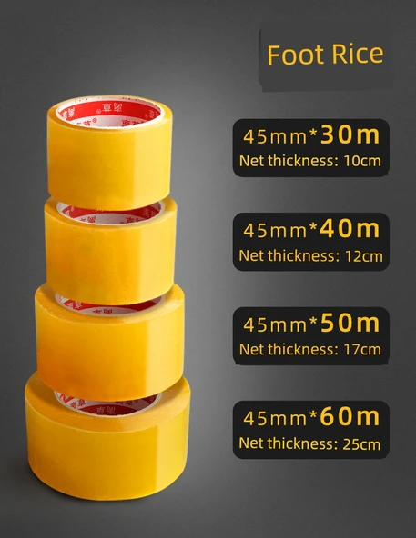 Dayanıklı Şeffaf Paketleme Bandı 45mm x 100M - 5 Rulo (Model 2) - 9