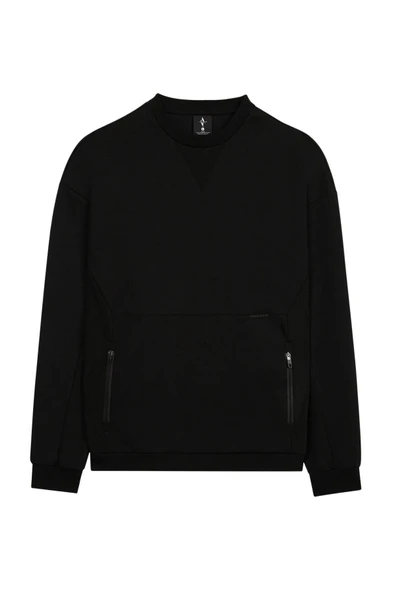 S232191 M 2Xi-Lock Crew Neck Siyah Erkek Sweatshirt