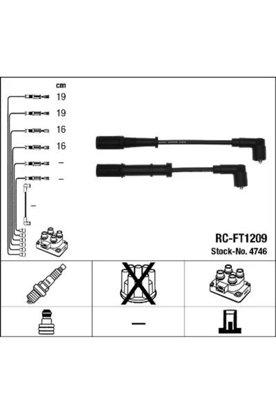 Rc-ft1209 Buji Kablosu Tk Albea Sole-palıo Sole 1.4 8v-doblo-doblo Kargo 1.4ie-grande Punto 1.2