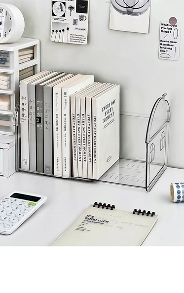 Çekilebilir Masaüstü Kitaplık - Kitap Desteği + Eğik Kalem Tutucu - 8
