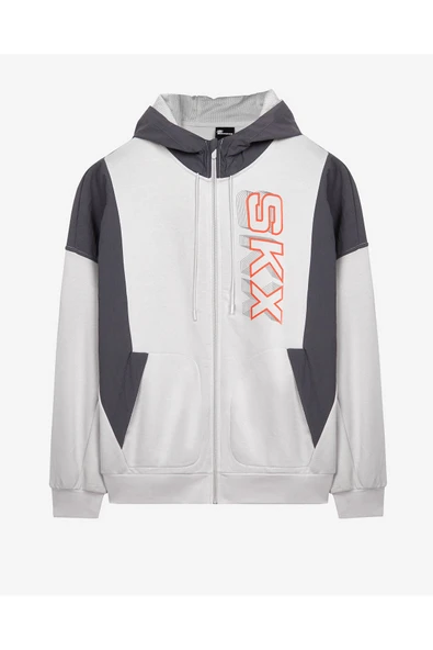 M Lw Fleece Full Zip Hoodie Sweatshirt Erkek Gri Fermuarlı Eşofman Üstü S232279-032