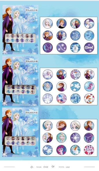 Prenses Sticker ve Küpe Seti - Disney Prenses Küpe 2 Tekrar Etmez - 12