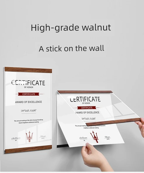 A4 Sertifika Kapağı Çerçevesi - Alüminyum Alaşım - Altın - Yatay - Tek Katmanlı - Resim 6