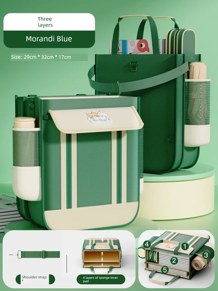 Oxford Kumaş El Çantası - Morandi Yeşil (Model 1) + Çok Amaçlı Askı