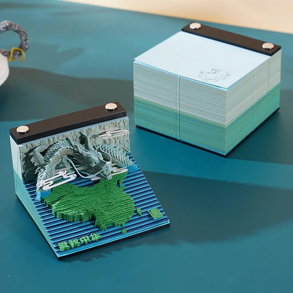 3D Kağıt Oymalı Yapışkan Not - Beni Sev Çin Hediye Paketi