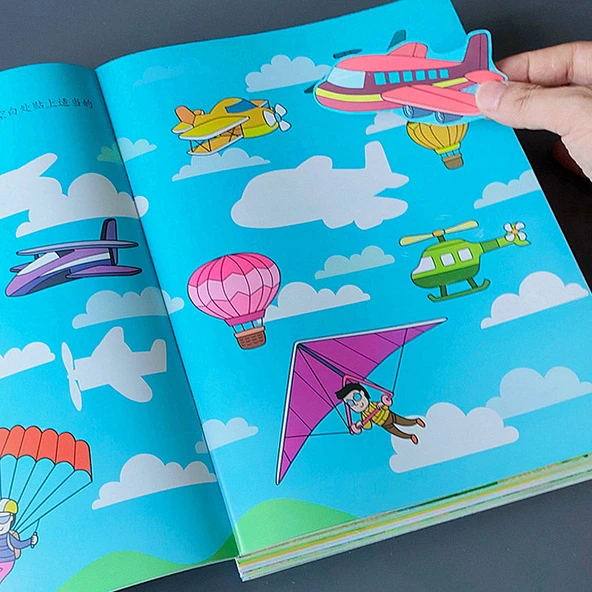 Eğitici Çocuk Çıkartma Kitabı A4 Boyut - 2 Parça Set [Araç + Matematik Aydınlatma] - Resim 4