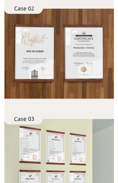 A3 Sertifika Kapağı Çerçevesi - Alüminyum Alaşım - Altın - Dikey - Tek Katmanlı - Resim 10