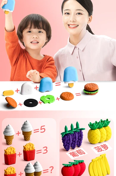 Çocuklar İçin Mini Meyve Silgi Seti - Varil - 500 Adet - 6 Stil Karışık - 10