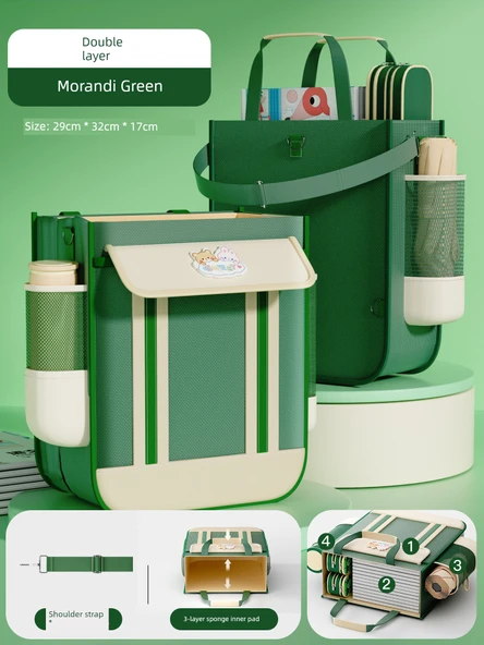 Oxford Kumaş El Çantası - Morandi Yeşil (Model 2) + Çok Amaçlı Askı