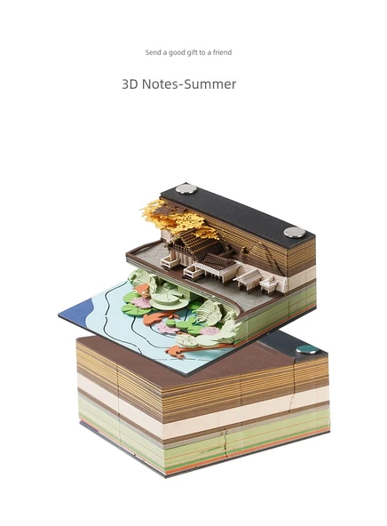 3D Kağıt Oymalı Yapışkan Not - Beni Sev Çin Hediye Paketi - 8