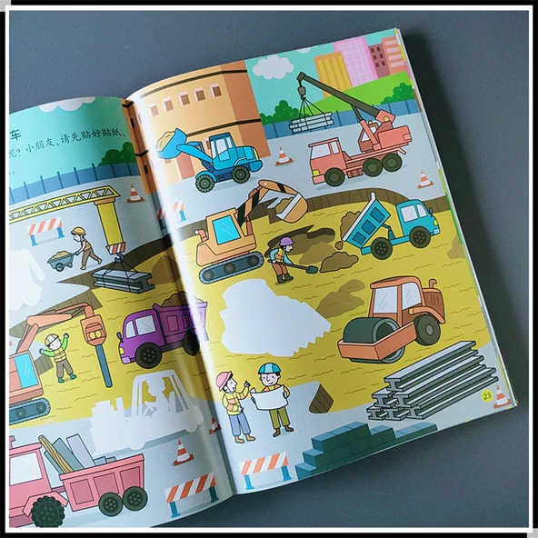 Eğitici Çocuk Çıkartma Kitabı A4 Boyut - 2 Parça Set [Araç + Matematik Aydınlatma] - Resim 9