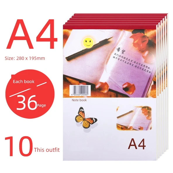 Beyaz Kağıt Not Defteri - A4 Büyüklüğünde - 10 Paket