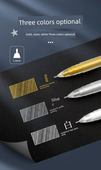 Beyaz Vurgulayıcı Kalem - Sanat Boyama - 1.0mm - 12
