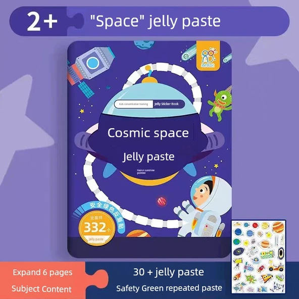Yeniden Kullanılabilir Jel Çıkartma Kitabı - Uzay