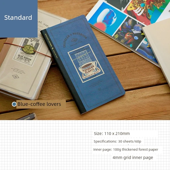 Multi-Travel TN Defter İç Çekirdek - Mavi Kahve Zamanı - Kareli Standart Boyut
