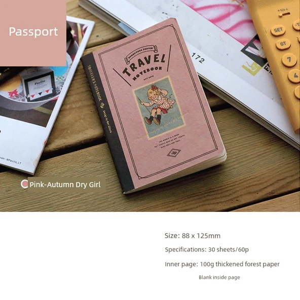 Multi-Travel TN Defter İç Çekirdek - Pembe Salıncak Kız - Boş Pasaport Boyut