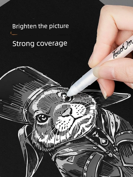 Beyaz Vurgulayıcı Kalem - Büyük Mürekkep - 1.0mm - 9'lu - 2