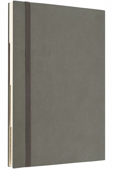 LATON TAVOİTE A5 TARİHSİZ PLANLAYICI TERMO DERİ YUMUŞAK KAPAK DEFTER 14x21cm 256 YAPRAK KOYU GRİ