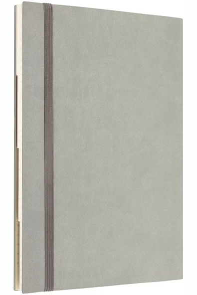 LATON TAVOİTE A5 TARİHSİZ PLANLAYICI TERMO DERİ YUMUŞAK KAPAK DEFTER 14x21cm 256 YAPRAK GRİ
